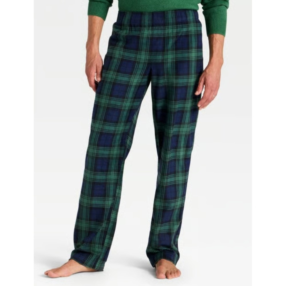 Wondershop Men's Green Plaid Fleece Pajama Pants XL